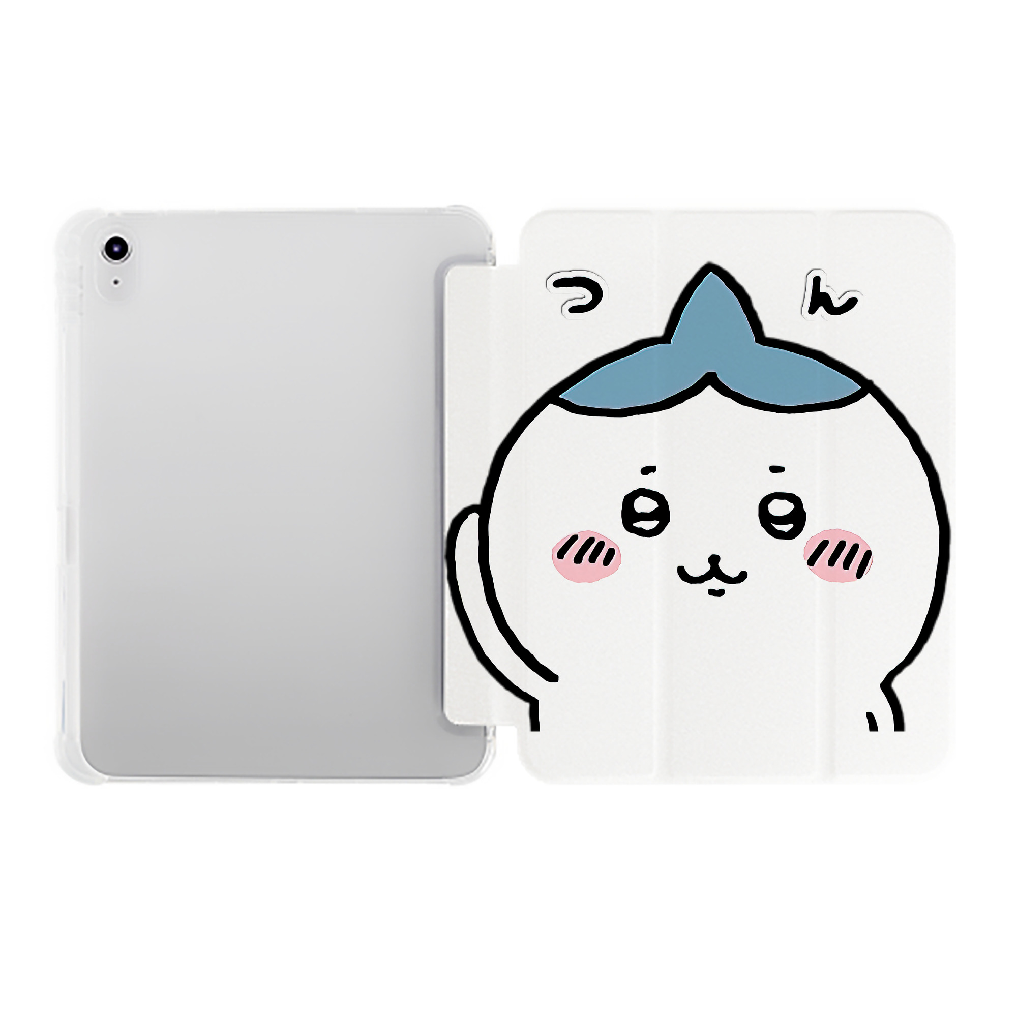 （画像用） ちいかわ ハチワレ Chii-kawa hachiware IPad ケース ペン収納付き 三つ折りスタンド PUレザー×シリコン 対応機種9.5/10.5/10.9インチ